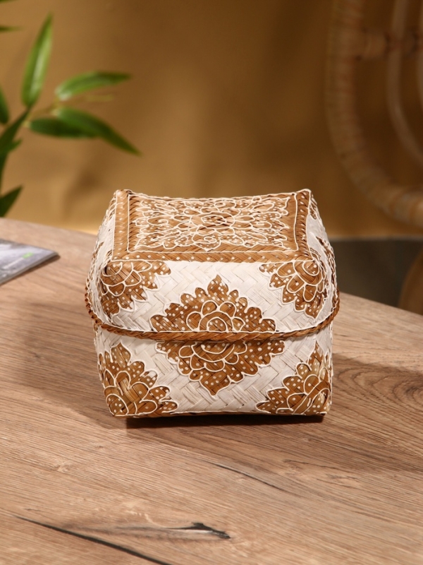 Корзинка плетеная "Манадо" бамбук 16х16х12 см, светлая