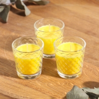 Свеча ароматическая в стакане (набор 3 шт) по 50 мл, 10 ч, 32 гр, СОЧНЫЙ МАНГО