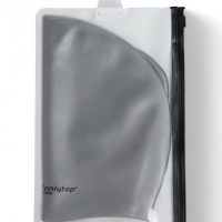 Шапочка для плавания силиконовая для длинных волос, цвет серый