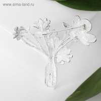 Брошь &laquo;Цветы в вазе&raquo;, цветная в серебре