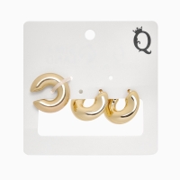 Набор серьги и каффы 3 шт &laquo;Бублик&raquo; капли, цвет золото