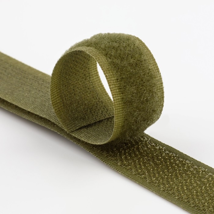 Липучка, 20 мм &times; 25 &plusmn; 1 м, цвет хаки