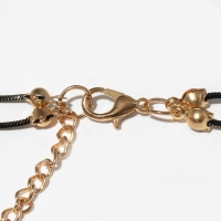 Бусы 2 яруса &laquo;Овалы&raquo; цвет чёрный в золоте, 54 см