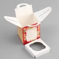 Коробка для 1 капкейка, &laquo;Презент&raquo;, 9.2&times;9.2&times;11.1 см