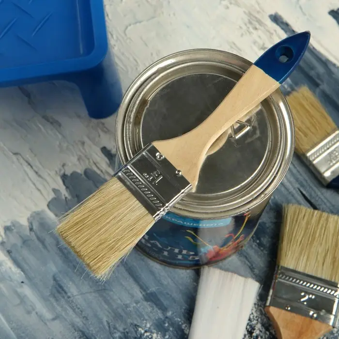 Кисть плоская ТУНДРА, натуральная щетина, деревянная рукоятка, 1.5", 38 мм