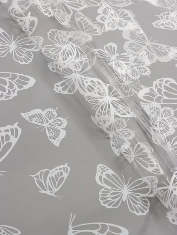 Пленка прозрачная с рисунком &laquo;Бабочки&raquo; Белый 0.7&times;8.2&plusmn;5%м