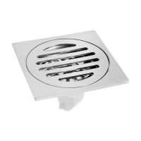 Трап ZEIN engr, 100х100 мм, вертикальный, с сеткой для задержки волос, нержав сталь, хром Трап ZEIN engr, 100х100 мм, вертикальный, с сеткой для задержки волос, нержав сталь, хром