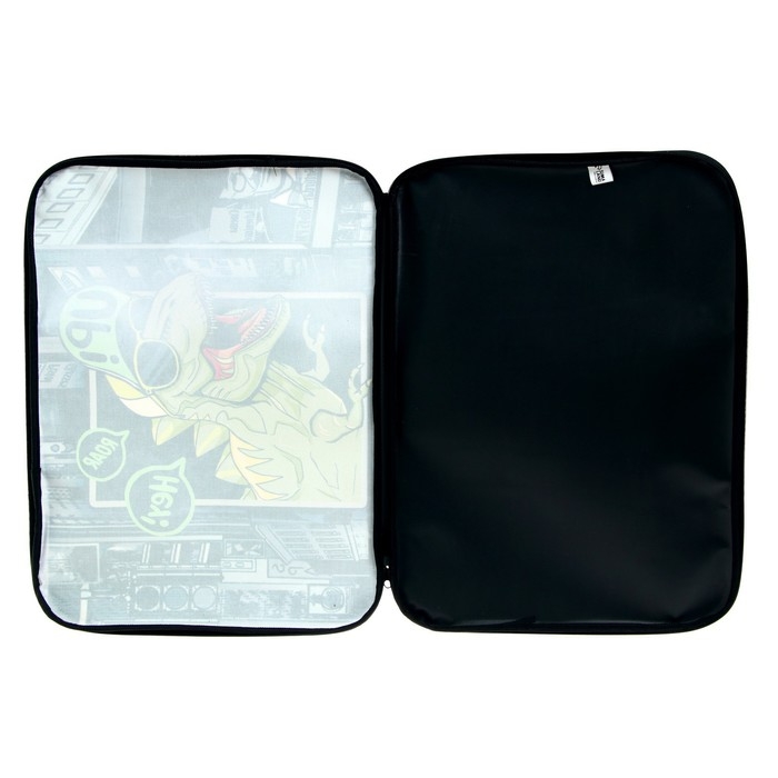 Папка для чертежей и рисунков А3, 470 х 350 х 20 мм, с ручками, текстильная, Calligrata Папка для чертежей и рисунков А3, 470 х 350 х 20 мм, с ручками, текстильная, Calligrata "Динозавр"