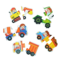 Макси пазлы &laquo;Машины на стройке&raquo;, 5 пазлов, 10 деталей