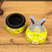 Шкатулка "Заяц" дерево 9х9х16 см