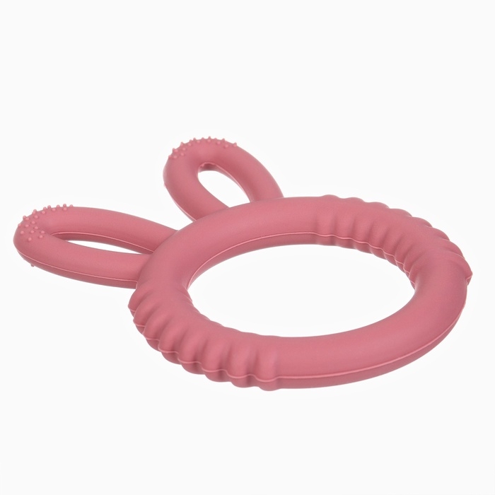 Прорезыватель силиконовый для зубов Крошка Я &laquo;Зайка&raquo;, красный