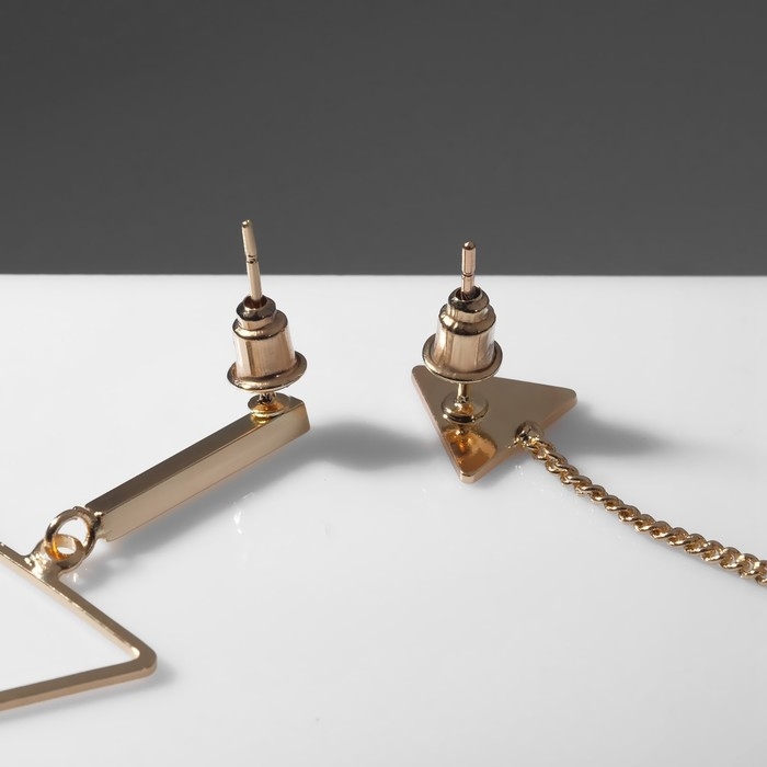 Серьги висячие «Геометрия» треугольники, цвет золото, 7 см Серьги висячие «Геометрия» треугольники, цвет золото, 7 см
