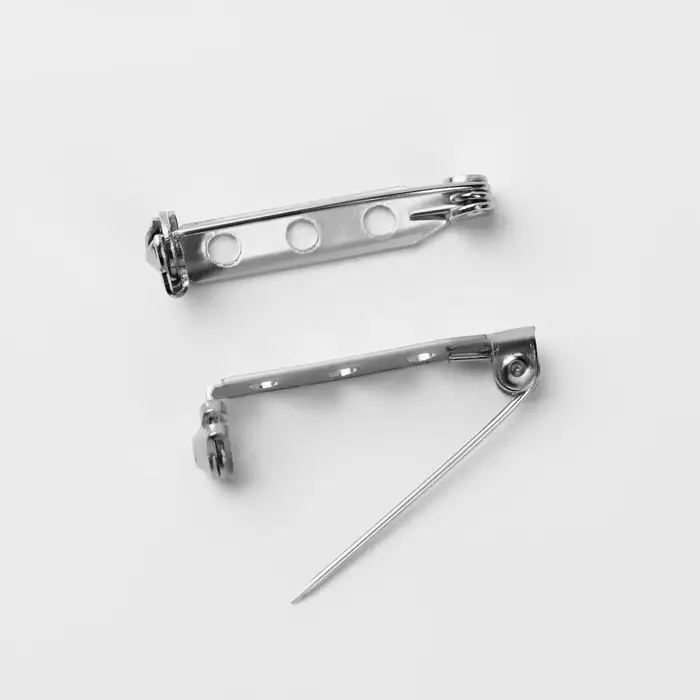 Основа для броши, 3 отверстия, 27 мм, 10 шт., цвет серебряный