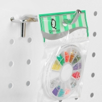 Крючок одинарный для металлической перфорированной панели, d=6 мм, L=10 см, шаг 25 мм, цвет хром