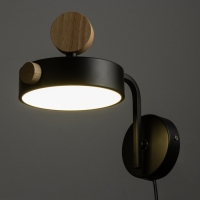 Бра с выключателем на проводе "Пиатти" LED 12Вт 4000К черный 15х26х16см