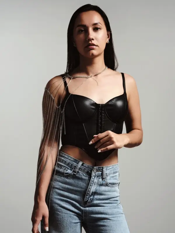 Бодичейн через плечо &laquo;Цепочка&raquo;, цвет серебро