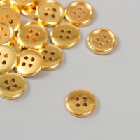 Пуговицы пластик 4 прокола "Золотая" 1,2х1,2 см набор 40 шт