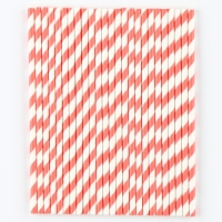 Трубочка для коктейля &laquo;Спираль&raquo;, набор 25 шт., цвет бело-розовый