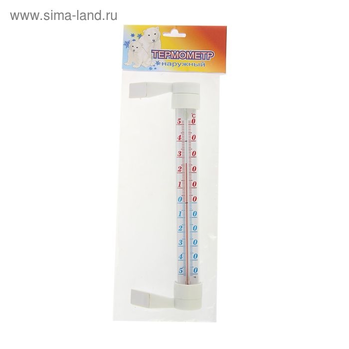 Термометр, градусник уличный, на окно, на липучке, "Престиж", от -50&deg;С до +50&deg;С, 28 х 6.5 см