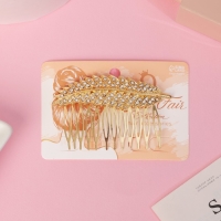 Гребень для волос "Либерти" лепесток блеск, 5х8 см, золото Гребень для волос "Либерти" лепесток блеск, 5х8 см, золото