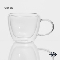 Кружка стеклянная с двойными стенками Magistro &laquo;Дуо&raquo;, 160 мл, 9&times;6,5 см