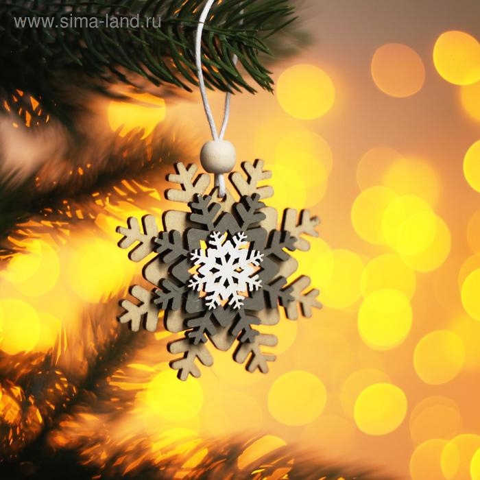 Подвеска новогодняя Подвеска новогодняя "Резная снежинка" МИКС
