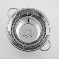 Дуршлаг из нержавеющей стали Доляна &laquo;Индия&raquo;, 3,5 л, d=28 см, на ножке, две ручки