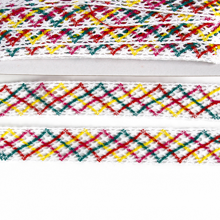 Тесьма многоцветная &laquo;Зигзаг&raquo;, ширина 4 см, в упаковке 25 м