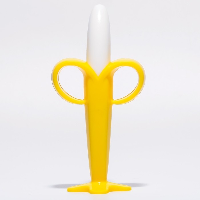 Прорезыватель - массажер для зубов &laquo;Банан&raquo;, силиконовый, на присоске, щеточка, Крошка Я