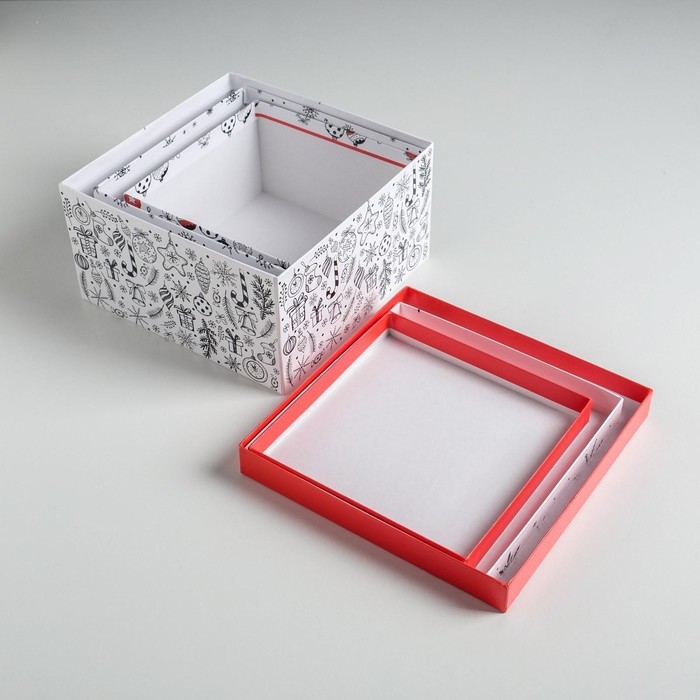 Набор подарочных коробок 3 в 1 &laquo;С Новым годом&raquo;, 18 х 18 х 10‒22 х 22 х 12 см, Новый год