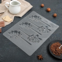 Форма для шоколада и конфет &laquo;Единорог&raquo;, 5 ячеек, 24&times;18,5&times;1 см, цвет прозрачный