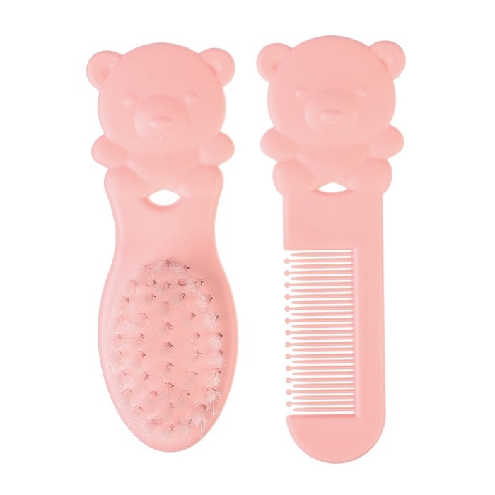 Набор расчесок &laquo;Мишка&raquo;, 2 шт., цвет розовый