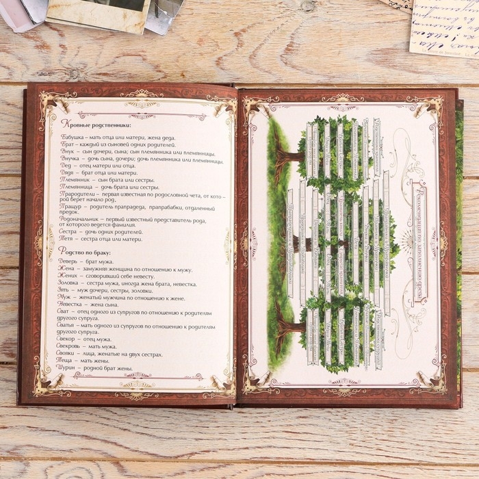 Родословная книга в шкатулке &laquo;Древо&raquo;, 56 листов, набор 3 предмета.