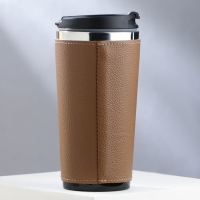 Термостакан в кожзаме &laquo;Впереди новые вершины&raquo;, 450 мл