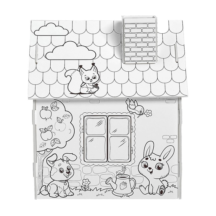 Домик-раскраска «Весёлые зверята», 3в1 Домик-раскраска «Весёлые зверята», 3в1