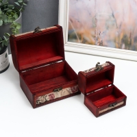 Шкатулка сундучок "Цветочное панно" (набор 2 шт), 10,5&times;10,5&times;15,2 см