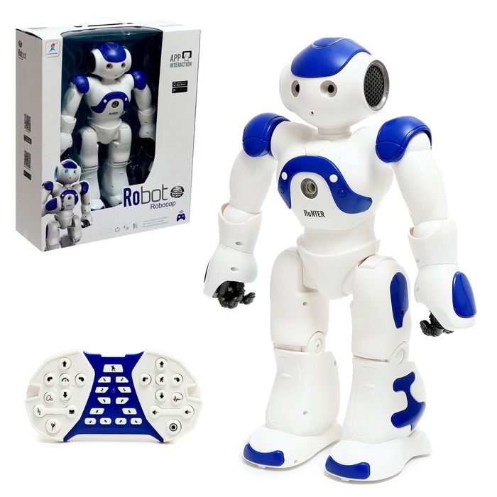 Робот радиоуправляемый &laquo;Хантер&raquo;, световые и звуковые эффекты, работает от аккумулятора, цвет синий