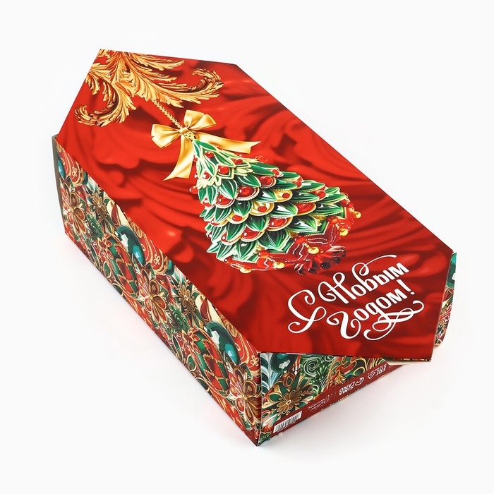 Подарочная коробка - конфета новогодняя складная &laquo;Роскошные шары &raquo;, 18 х 28 х 10 см