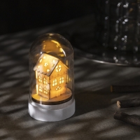 Светодиодная фигура под куполом «Домик» 6× 9.5 × 6 см, дерево, батарейки LR1130х3 (в комплекте), свечение тёплое белое Светодиодная фигура под куполом «Домик» 6× 9.5 × 6 см, дерево, батарейки LR1130х3 (в комплекте), свечение тёплое белое