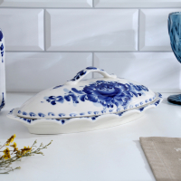 Селёдочница &laquo;Семейная&raquo;, с крышкой, 28,5&times;14,5&times;9 см, гжель