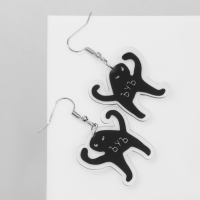 Серьги акрил &laquo;ЪУЪ&raquo;, цвет чёрный