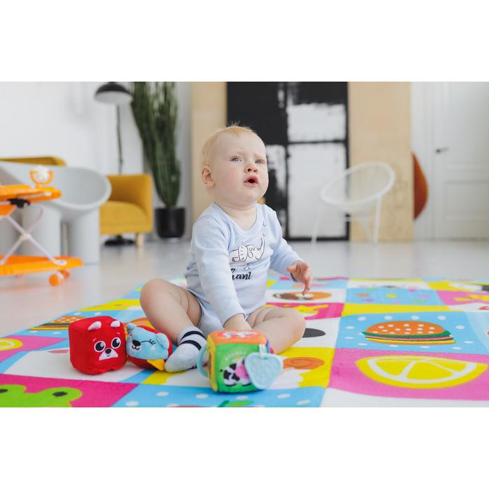Игровой коврик для детей на фольгированной основе &laquo;Малыши зверята&raquo;, размер 180х150x0,5 см, Крошка Я