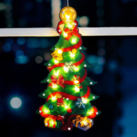 Светодиодная фигура на присоске &laquo;Ёлка&raquo; 24 &times; 45 см, пластик, батарейки АААх3 (не в комплекте), свечение тёплое белое