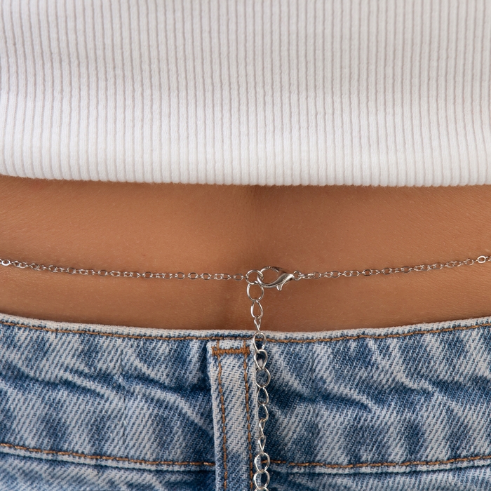 Портупея &laquo;Талия&raquo; жемчужины, цвет белый в серебре, 68 см + 25 см удлинитель