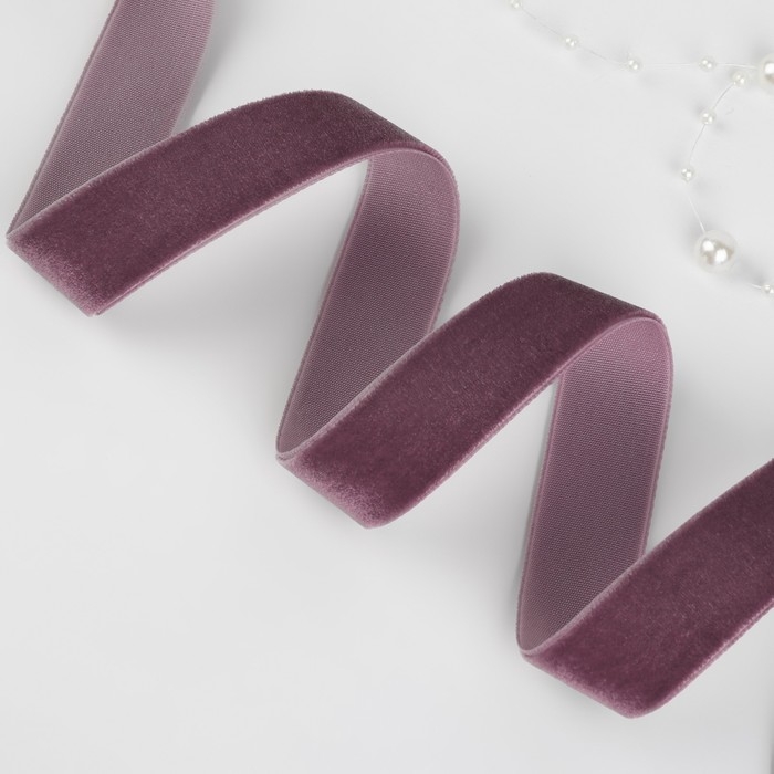 Лента бархатная, 20 мм, 18 ± 1 м, цвет ежевичный №199 Лента бархатная, 20 мм, 18 ± 1 м, цвет ежевичный №199