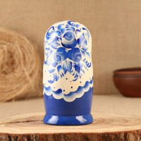 Матрёшка &laquo;Гжель&raquo;, синее платье, 5 кукольная, 18 см