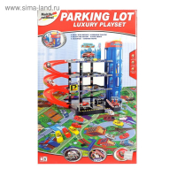 Парковка &laquo;Мега паркинг&raquo;, 6 металлических машин + коврик