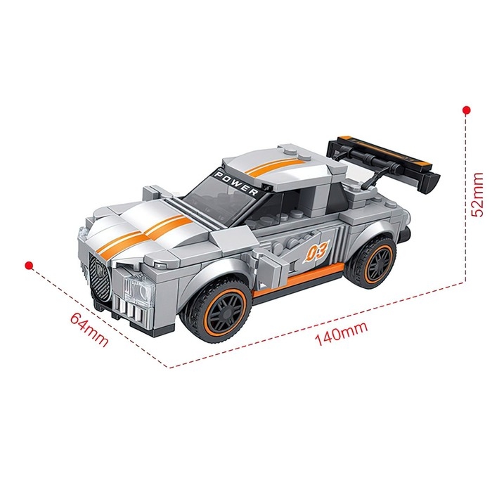 Конструктор Гонка «Спорткар», 302 детали Конструктор Гонка «Спорткар», 302 детали