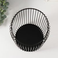 Подсвечник металл на 1 свечу до 13 см "Клетка" чёрный 16,5х16,5х22 см