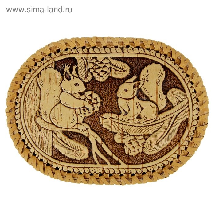 Шкатулка для украшений &laquo;Белки&raquo;, береста